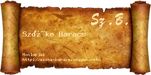 Szőke Baracs névjegykártya